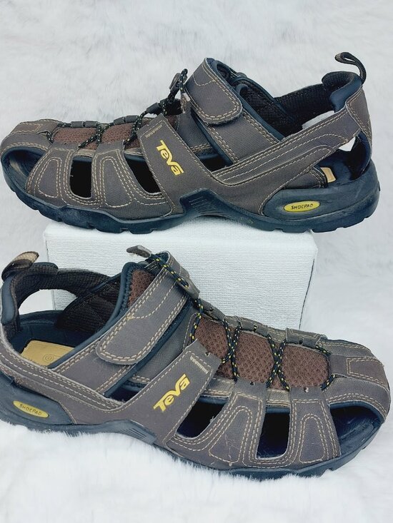 Teva Men\'s Brown Forebay Close Toe Breathe Shoc Pad Fisherman Sandal Size 10 main image 9